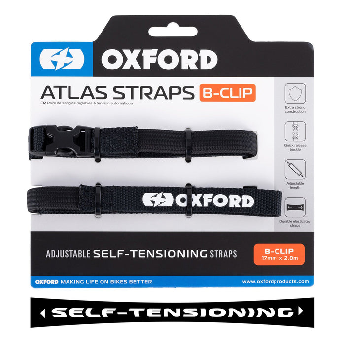 Oxford Atlas B-Clip 17mm x 2.0M Black (Pair) - OX315