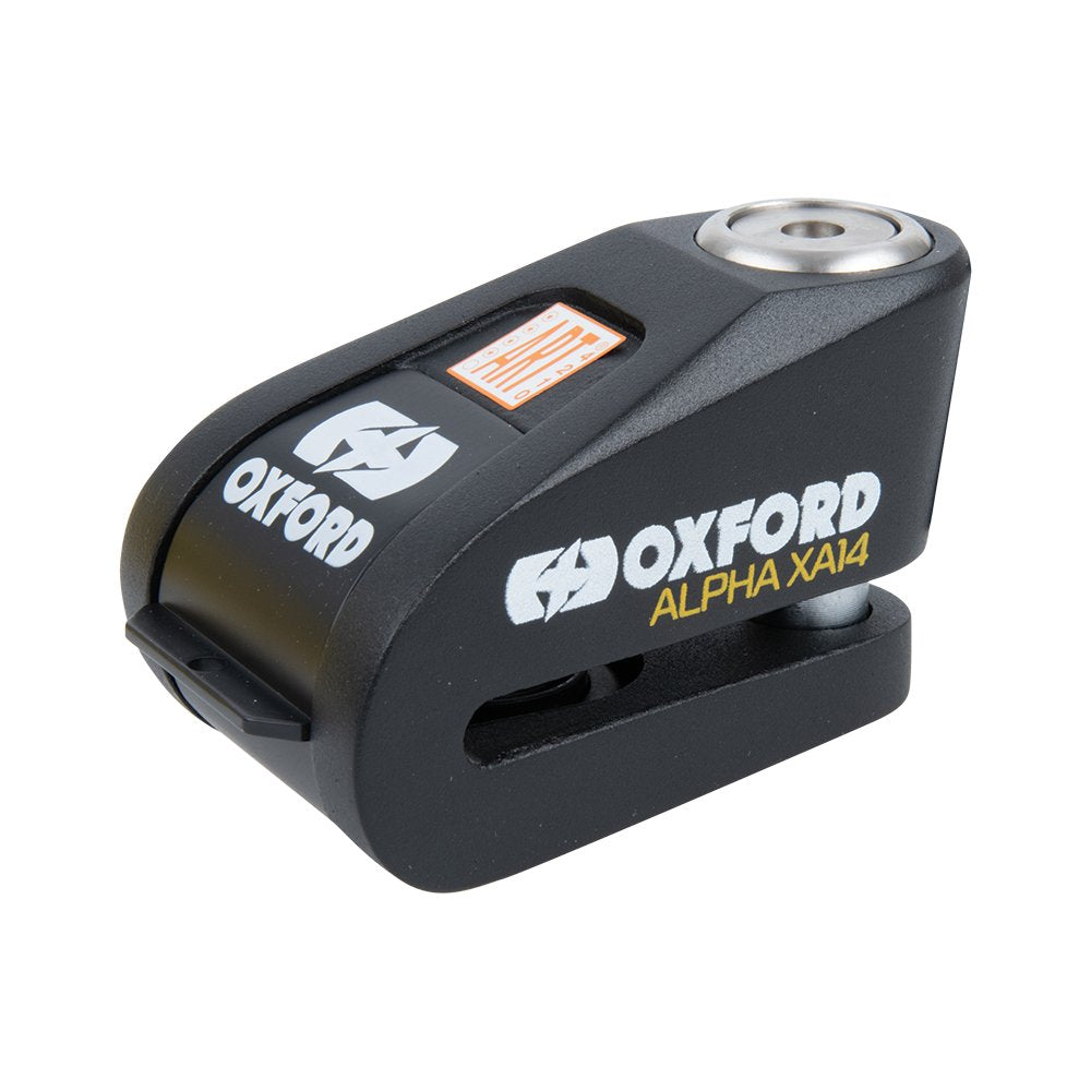 Oxford Alpha XA14 Alarm Disc Lock - Yellow LK217 / Black LK218..