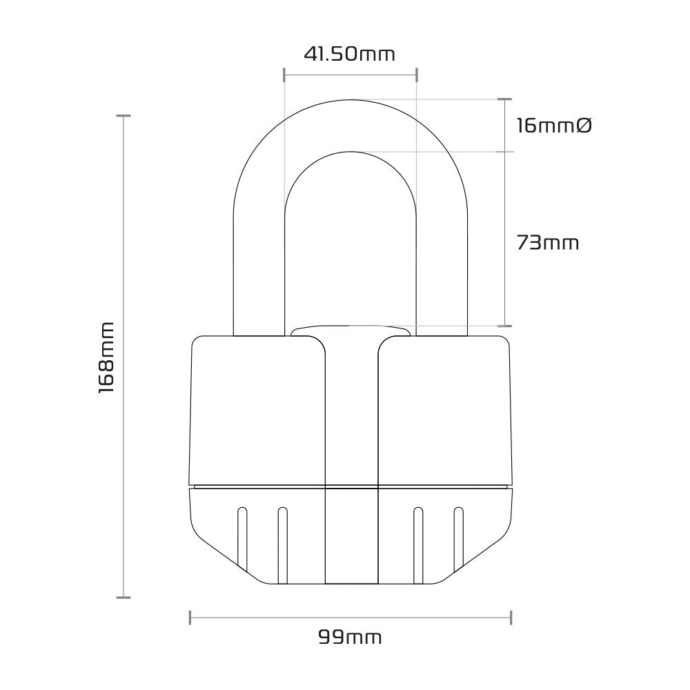 Oxford Boss Alarm 16mm Lock + Chain 12mm (1.2/1.5/2.0m) - LK480/1/2...