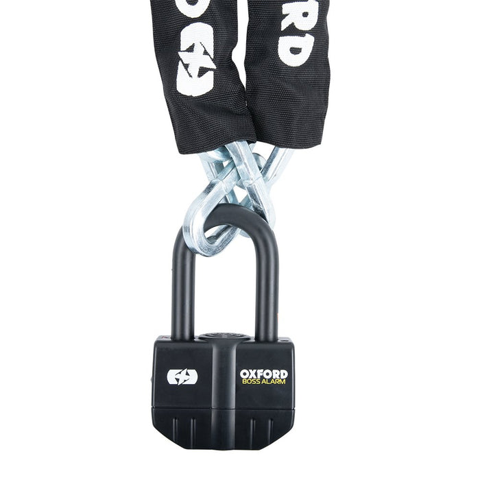 Oxford Boss Alarm 16mm Lock + Chain 12mm (1.2/1.5/2.0m) - LK480/1/2...