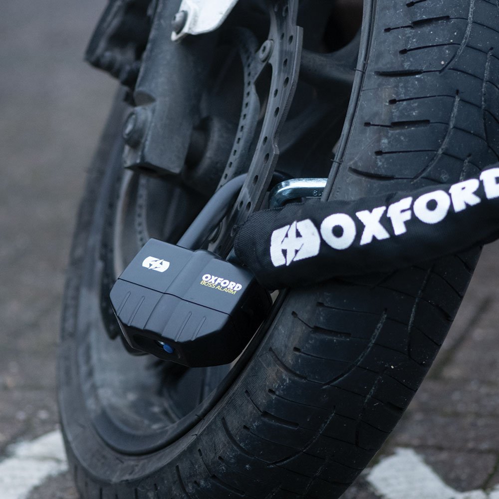 Oxford Boss Alarm 16mm Lock + Chain 12mm (1.2/1.5/2.0m) - LK480/1/2...