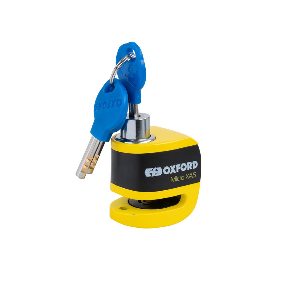 Oxford Micro XA5 Alarm Disc Lock - LK213 Yellow / LK214 Black..