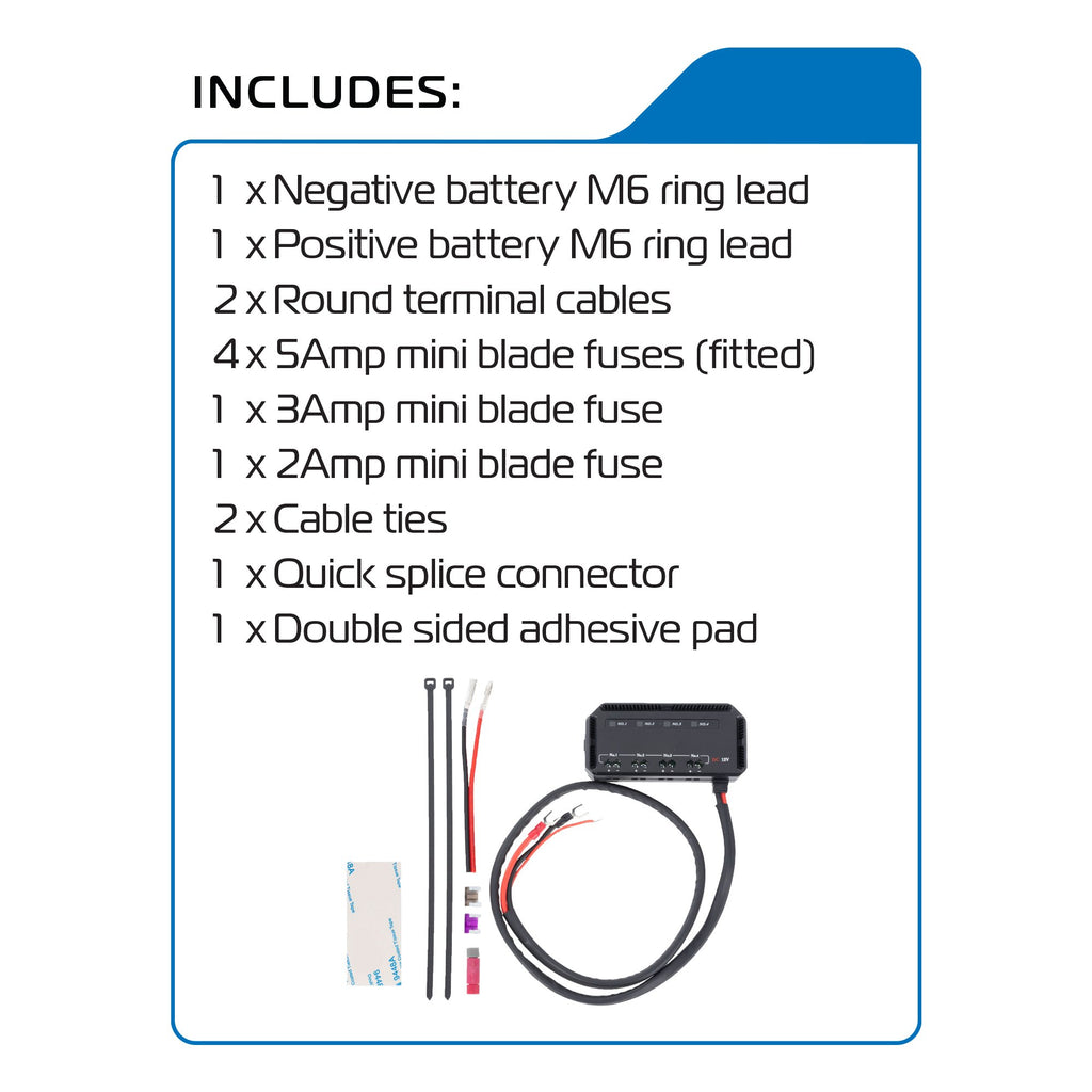 Oxford Junction Box 12V with fused power outlets - EL112