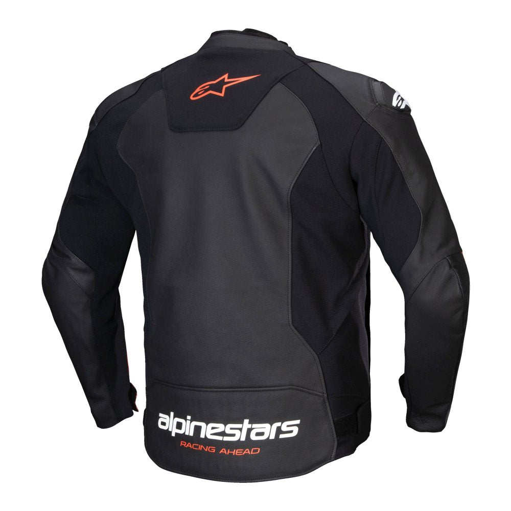 Alpinestars Faster V3 Leather Jacket in Black Red Fluo - 31036251030..