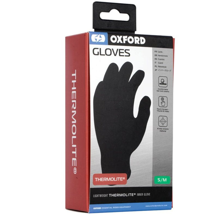 Oxford Inner Gloves Knit Thermolite Black - CA232 (S/M) CA233 (L/XL)